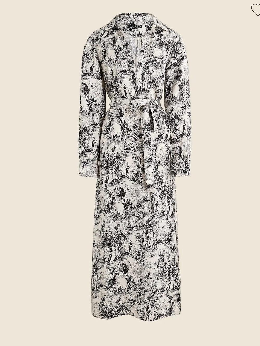 NWT J. Crew Bungalow long sleeve belted maxi dress toile drapey viscose twill L - Picture 2 of 15